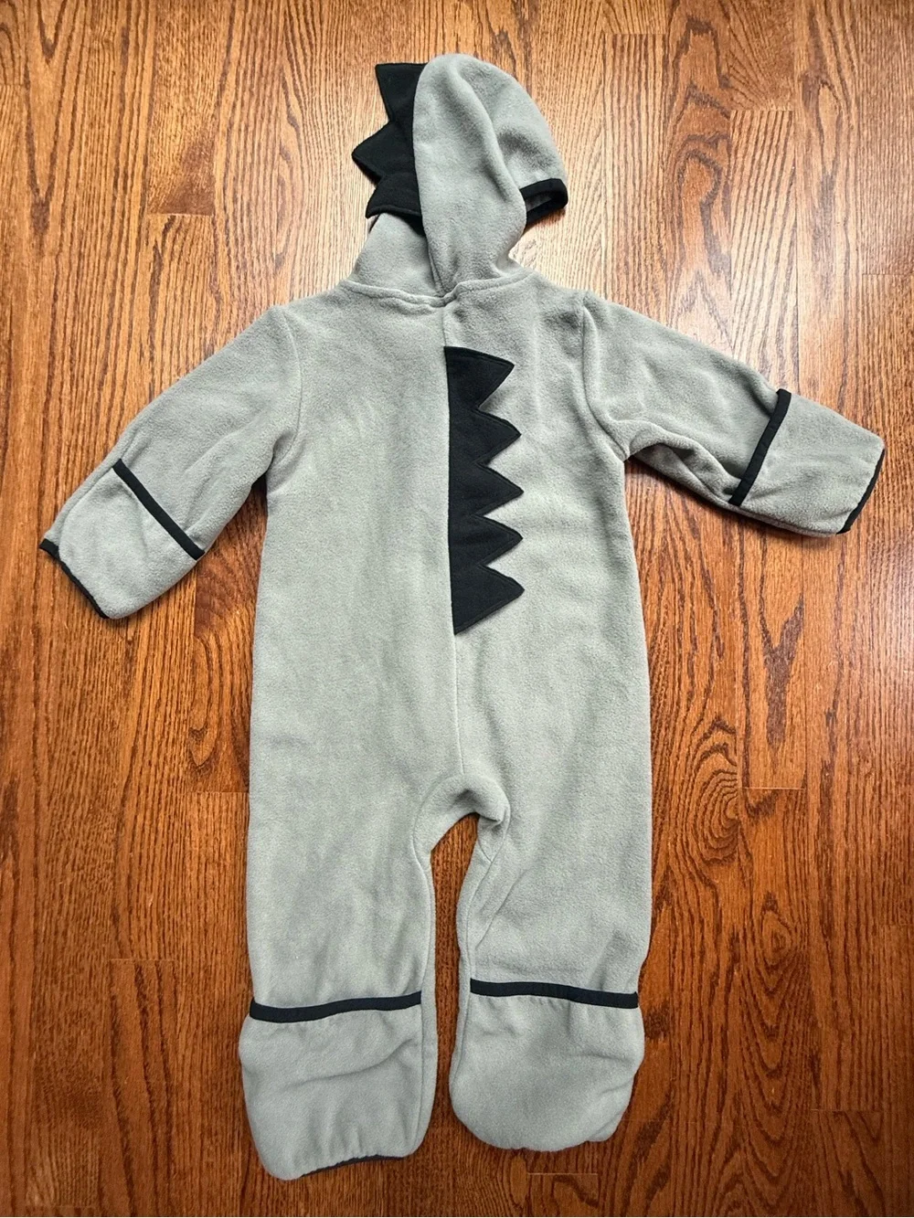 NEW Cuddle Club Grey Fleece Dinosaur Bunting with Hood 12-18 Months